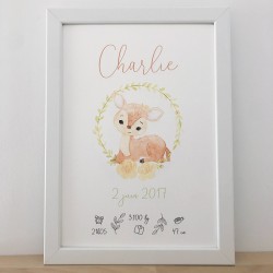 Affiche de naissance Biche