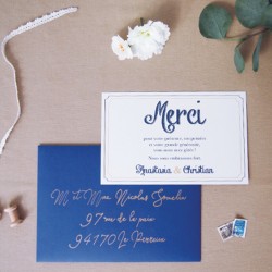Carte de remerciements Navy...