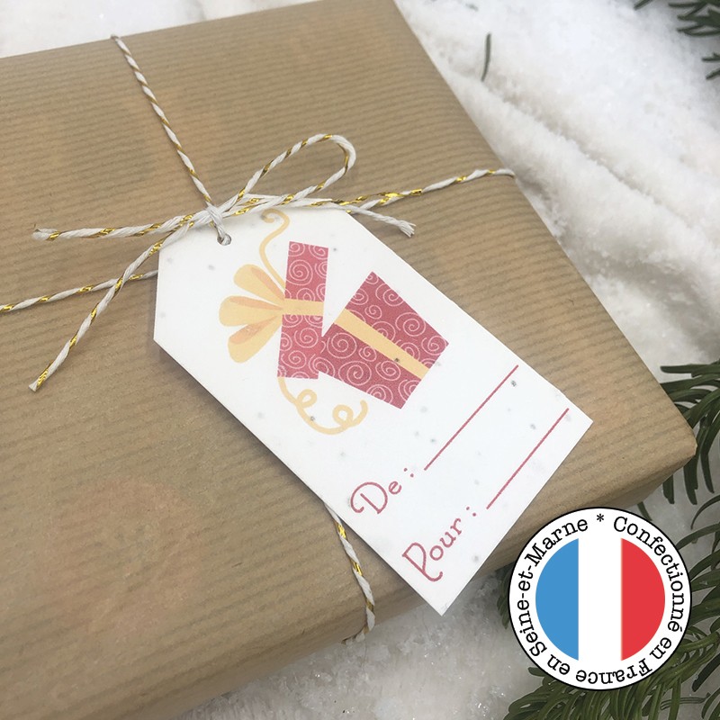 🌱Lot de 6 étiquettes cadeau à planter Noël Rondes - Carte à Pousser