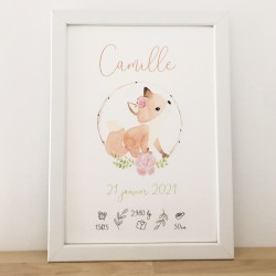 Affiche de naissance Renard