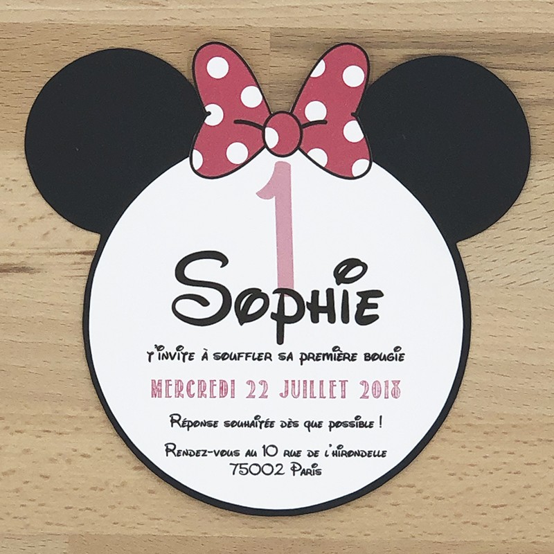 Invitation Anniversaire Tete De Minnie