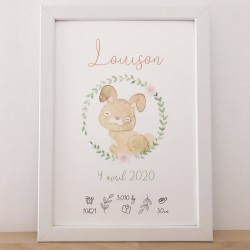 Affiche de naissance Lapin