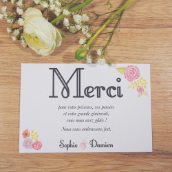 Carte de remerciements...