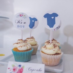 Cupcake topper Flower Gold...