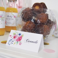 Etiquette de table Flower Gold