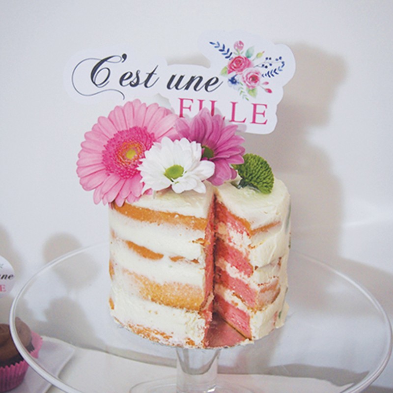 Cake Topper Flower Gold