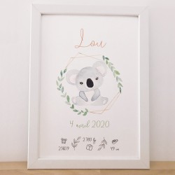 Affiche de naissance Koala