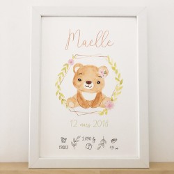 Affiche de naissance Ours