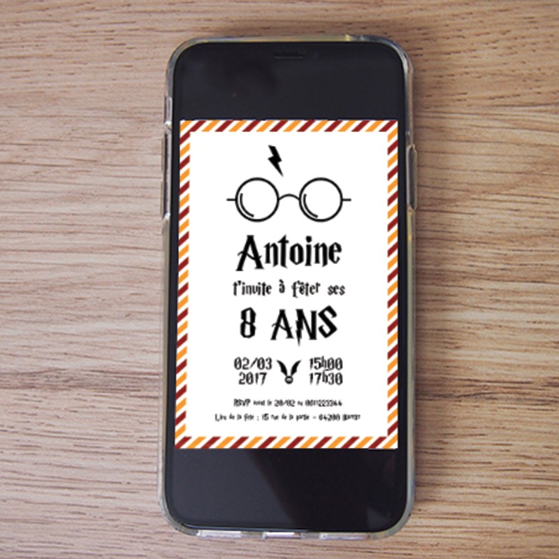 Invitation numérique anniversaire Harry Potter