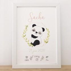 Affiche de naissance Panda