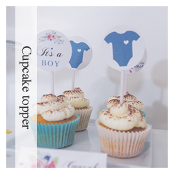 Cupcake topper Flower Gold
